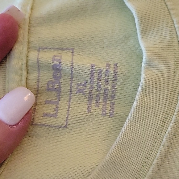 LL Bean Lime Green Short Sleeve Tee - Picture 2 of 5